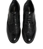 Dolce & Gabbana Black Leather Floral Lace Dress Formal Shoes