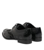 Dolce & Gabbana Black Leather Floral Lace Dress Formal Shoes