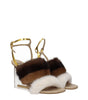 Fendi Brown Mink Strap-Ons Sandals