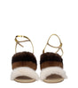 Fendi Brown Mink Strap-Ons Sandals