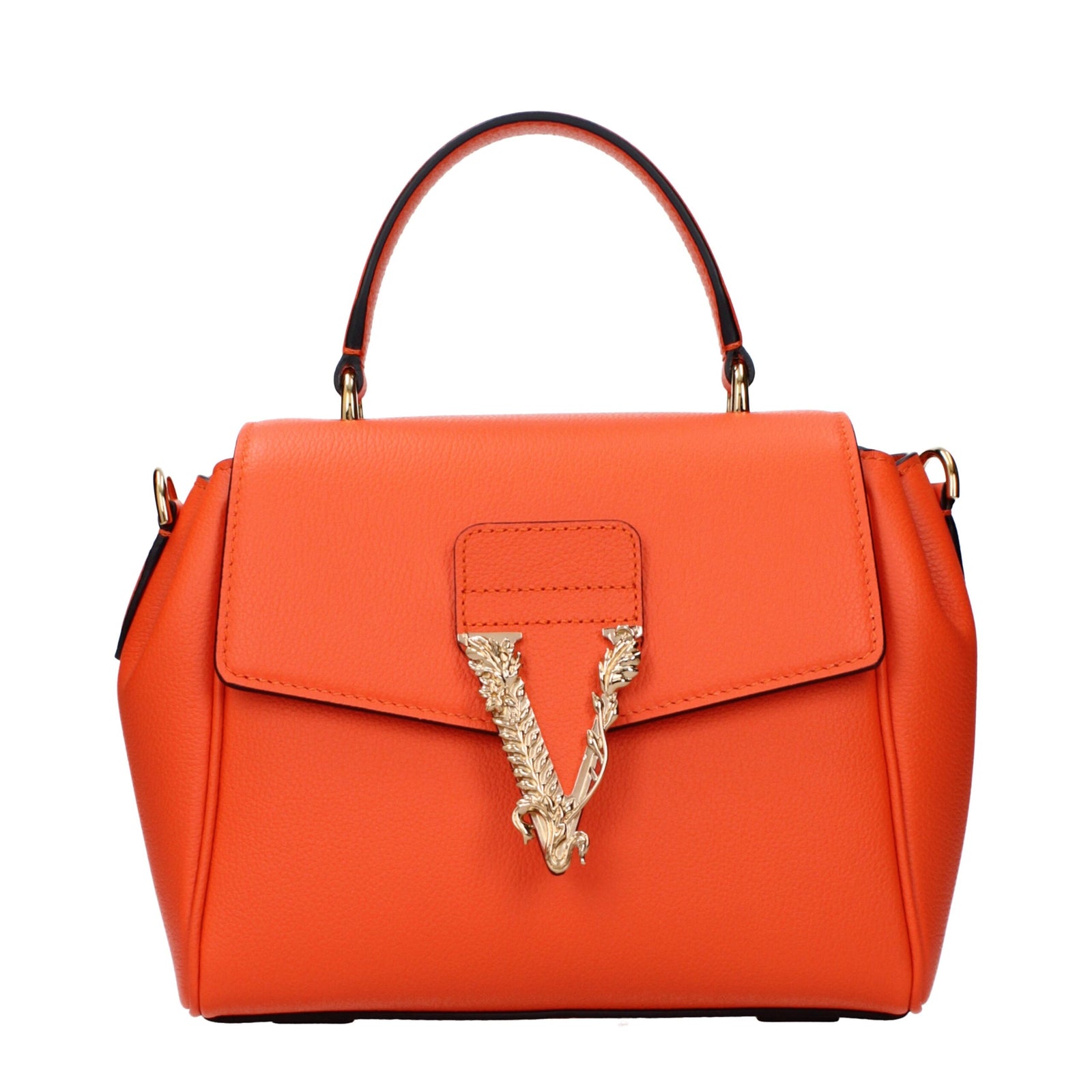 Sacs à main en cuir orange Versace