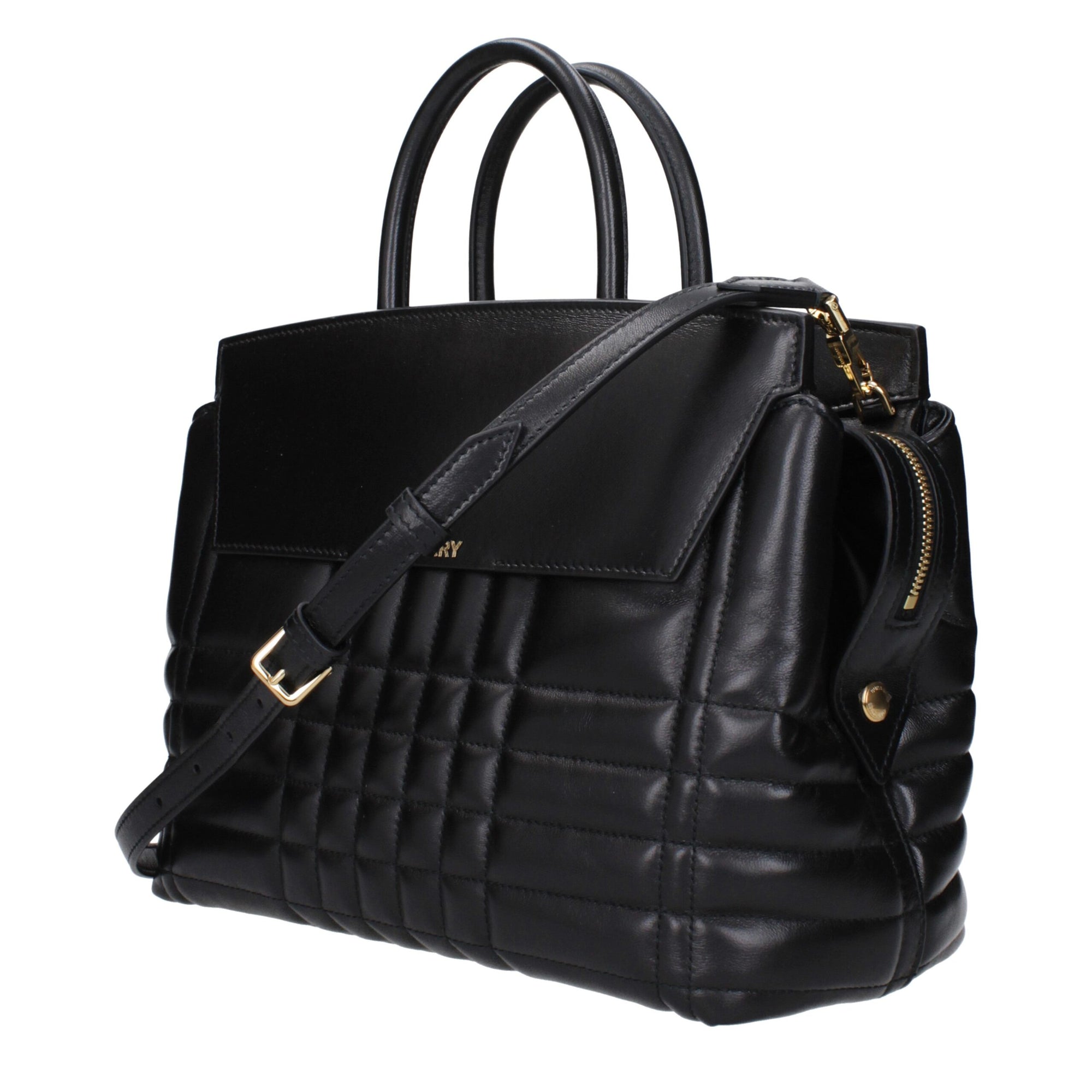Sacs à main en cuir noir Burberry