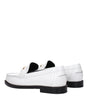 Versace White Leather Slip-On Loafers