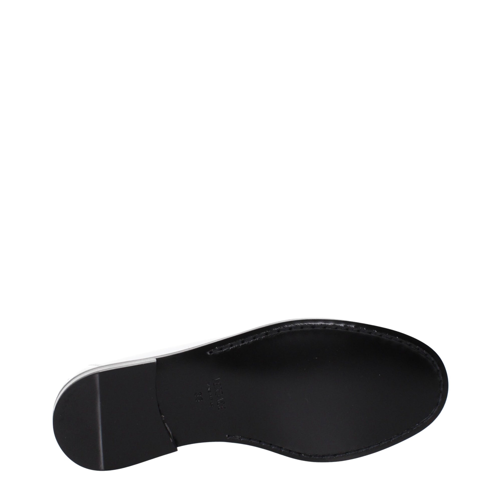 Versace White Leather Slip-On Loafers