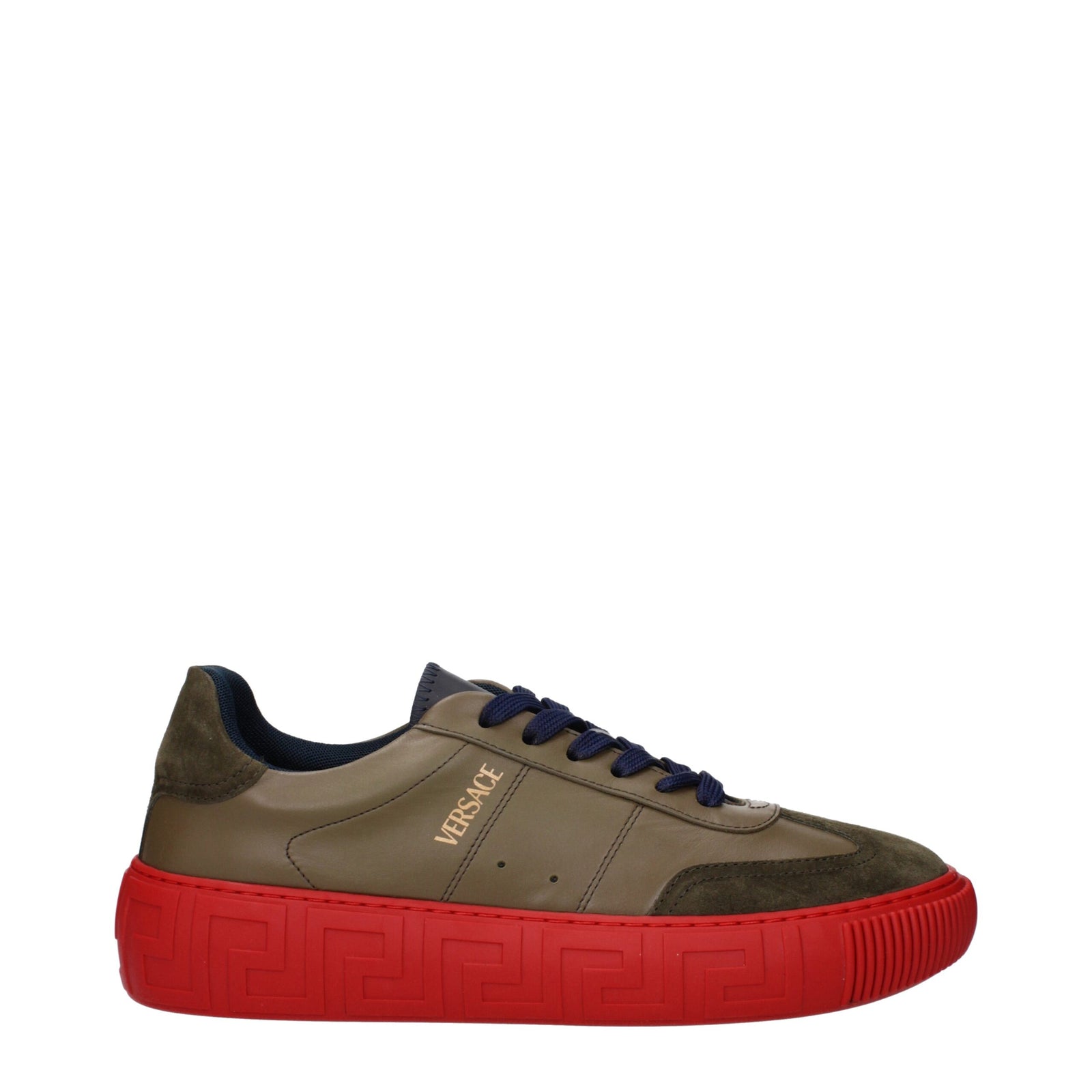 Versace Green Leather Low Tops