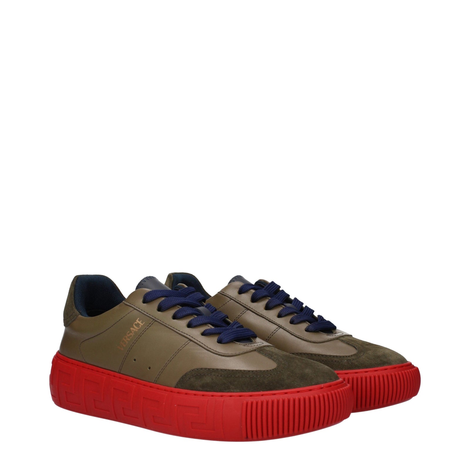 Versace Green Leather Low Tops