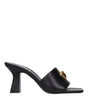 Sandales à talons aiguilles en cuir noir Versace