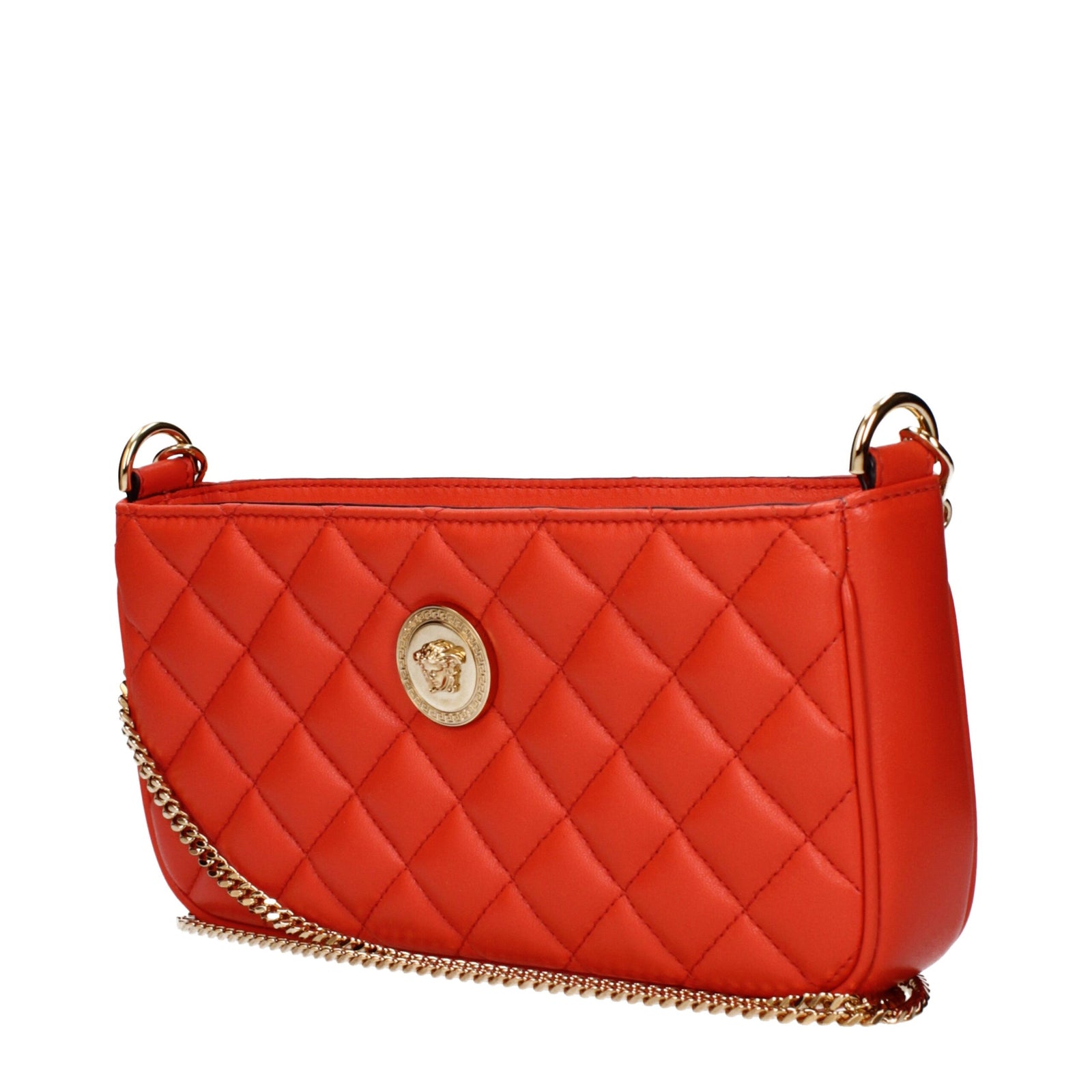 Sacs à bandoulière en cuir orange Versace