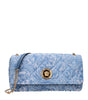 Sacs à bandoulière en tissu bleu clair Versace