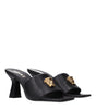 Sandales à talons aiguilles en cuir noir Versace