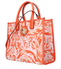 Versace Orange Fabric Handbags