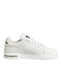 Dolce & Gabbana White Portofino Logo Low Top Sneakers Shoes