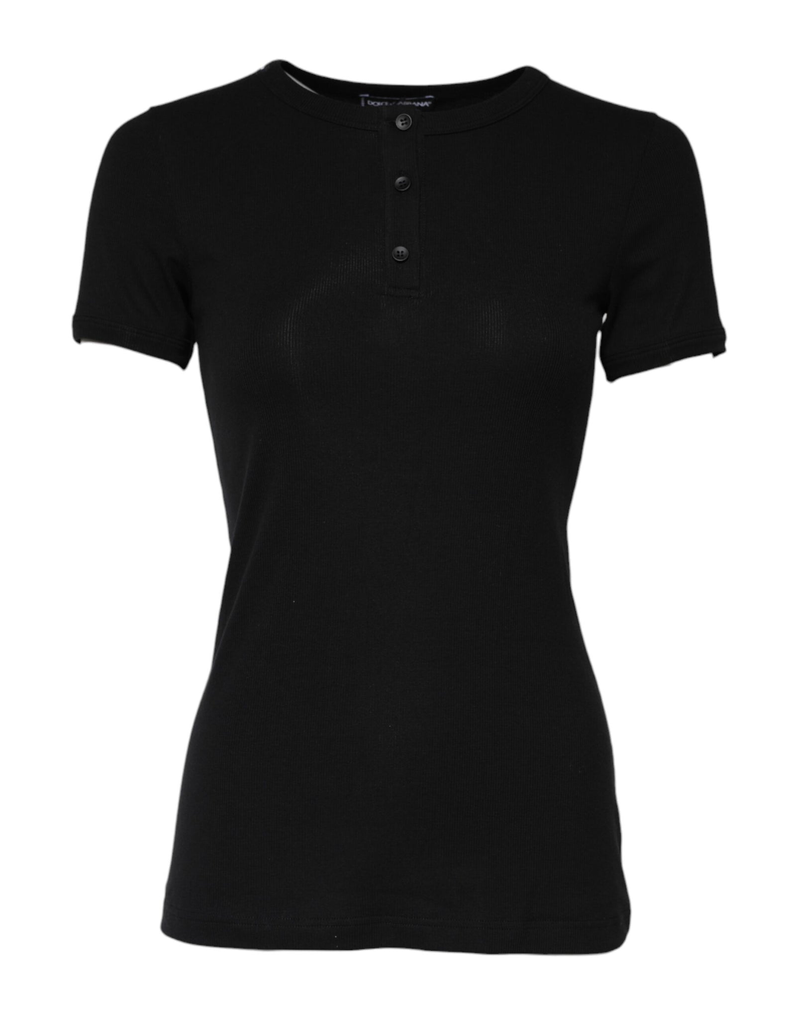 T-shirt à manches courtes en coton noir Dolce &amp; Gabbana