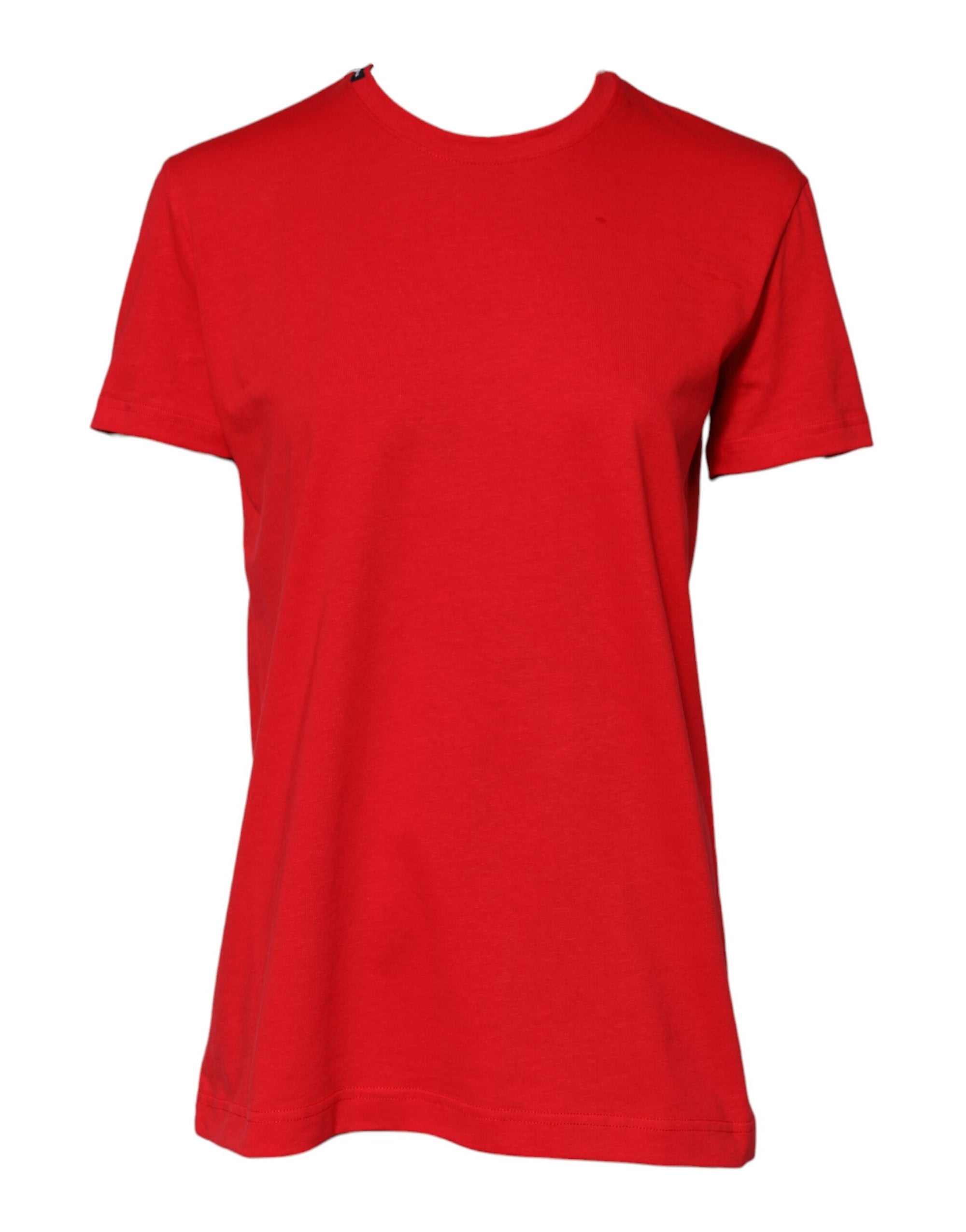 T-shirt ras du cou à manches courtes en coton rouge Dolce &amp; Gabbana