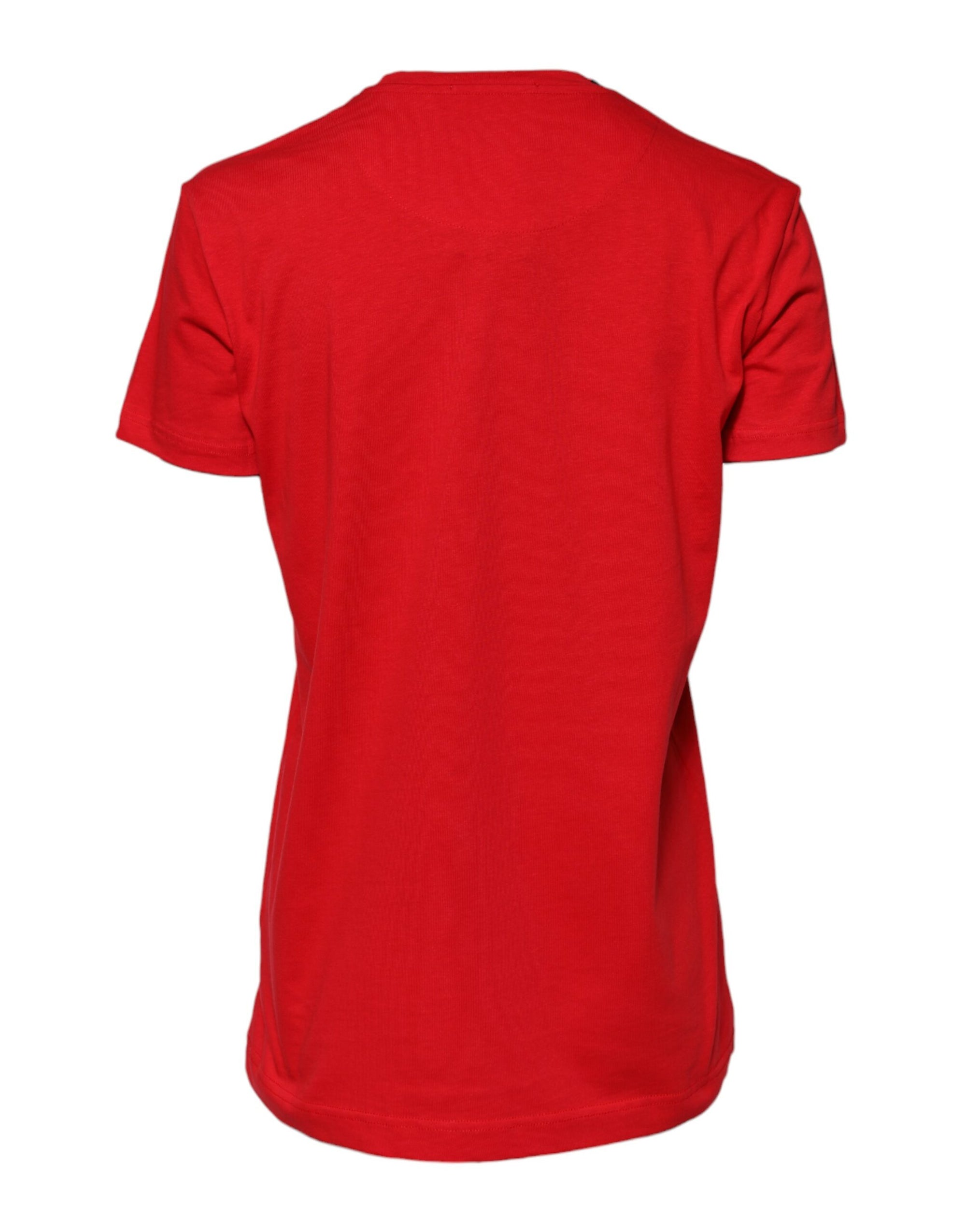 T-shirt ras du cou à manches courtes en coton rouge Dolce &amp; Gabbana