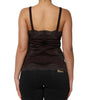 Débardeur sans manches en laine marron foncé avec bordure en dentelle Dolce &amp; Gabbana