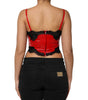 Dolce & Gabbana Red Black Lace Trim Polyester Sleeveless Tank Top