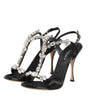 Dolce & Gabbana Black Keira Crystals Heels Sandals Shoes