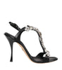 Dolce & Gabbana Black Keira Crystals Heels Sandals Shoes