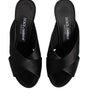 Dolce & Gabbana Black Logo KEIRA Satin Slides Sandals Shoes