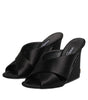 Dolce & Gabbana Black Logo KEIRA Satin Slides Sandals Shoes
