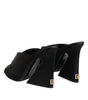 Dolce & Gabbana Black Logo KEIRA Satin Slides Sandals Shoes
