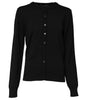 Dolce &amp; Gabbana Black Wool Knit Crew Neck Cardigan Sweater