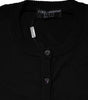 Dolce &amp; Gabbana Black Wool Knit Crew Neck Cardigan Sweater