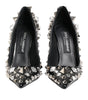 Dolce & Gabbana Black Crystals Studs Stiletto Pumps Shoes