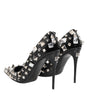 Dolce & Gabbana Black Crystals Studs Stiletto Pumps Shoes