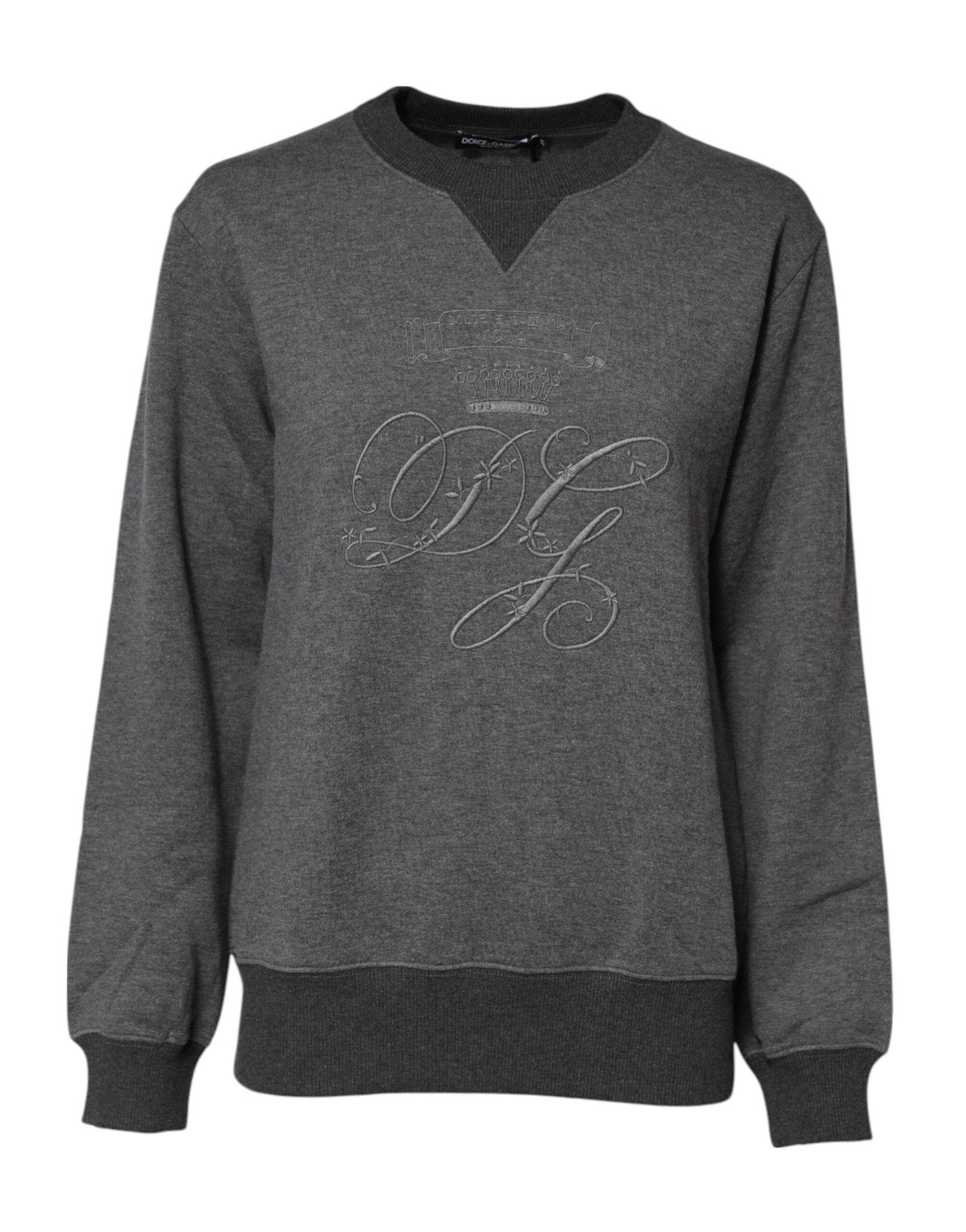 Dolce &amp; Gabbana Gray DG Logo Embroidered Pullover Sweater