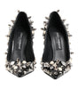 Dolce & Gabbana Black Crystals Studs Stiletto Pumps Shoes