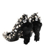 Dolce & Gabbana Black Crystals Studs Stiletto Pumps Shoes