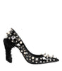Dolce & Gabbana Black Crystals Studs Stiletto Pumps Shoes