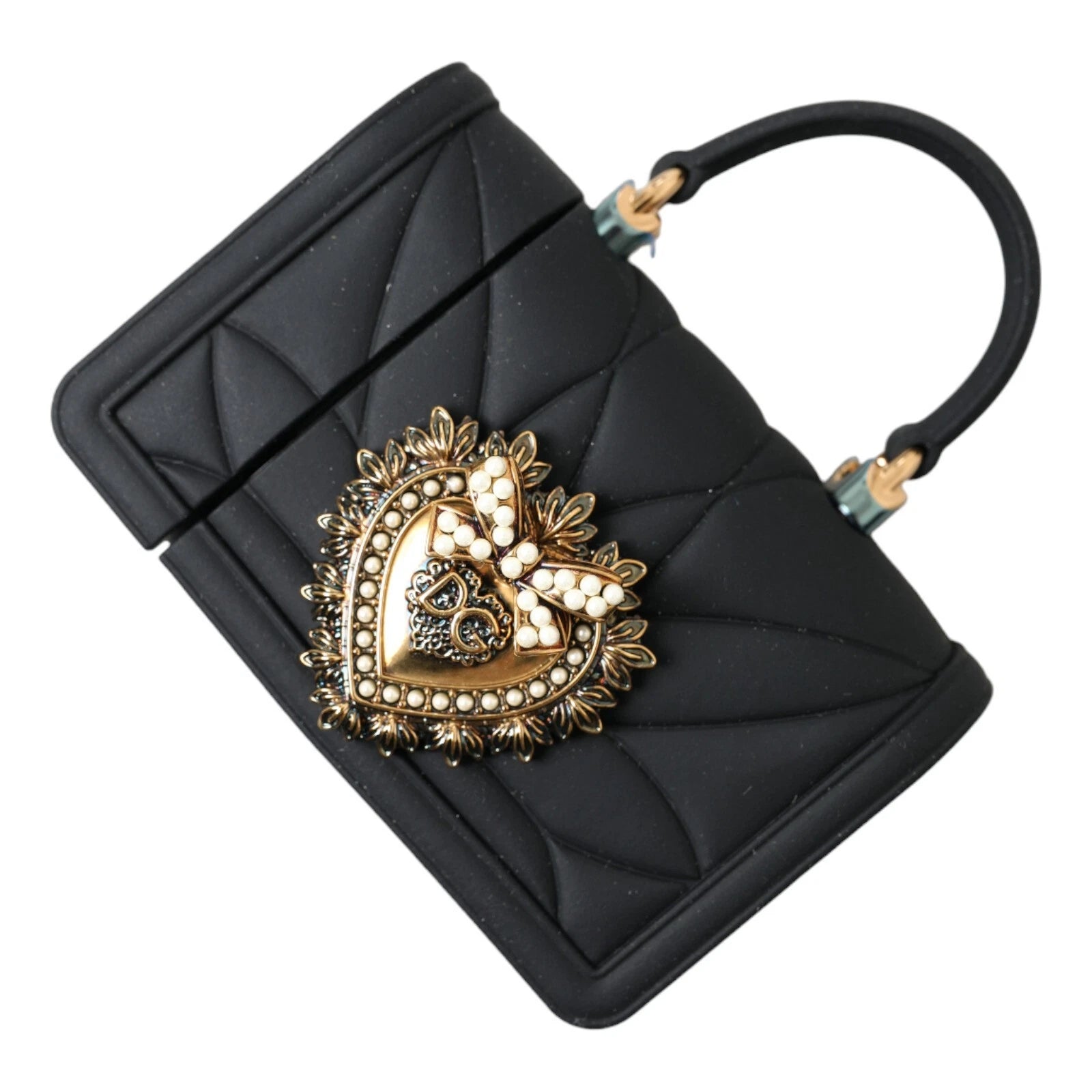 Étui Dolce &amp; Gabbana en silicone noir avec motif cœur Devotion pour Airpod