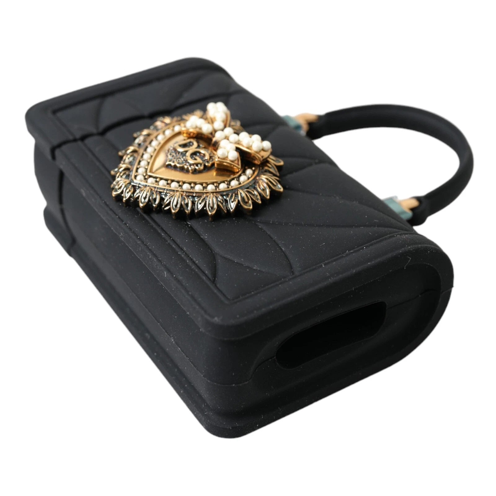 Étui Dolce &amp; Gabbana en silicone noir avec motif cœur Devotion pour Airpod