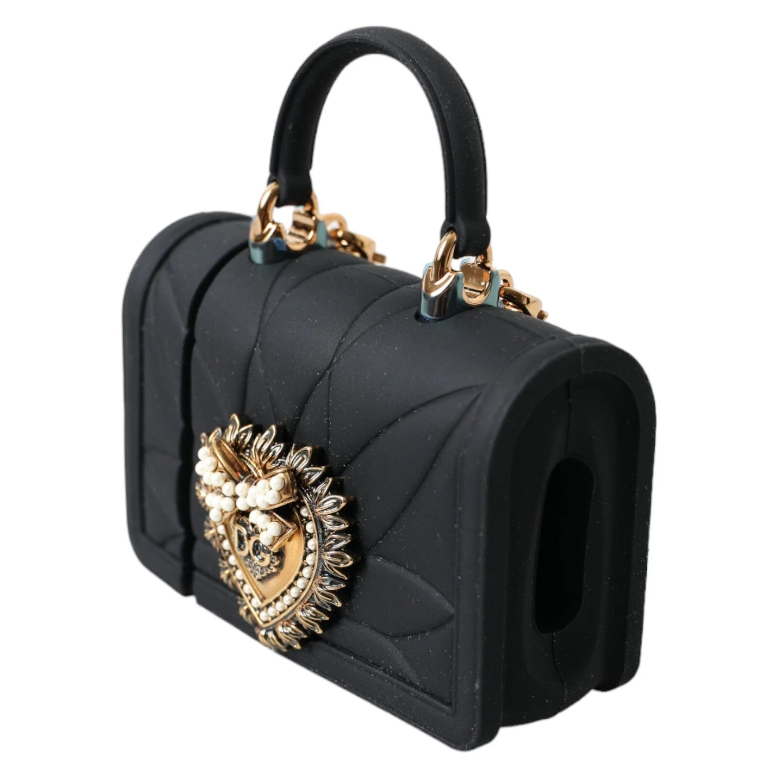 Étui Dolce &amp; Gabbana en silicone noir avec motif cœur Devotion pour Airpod