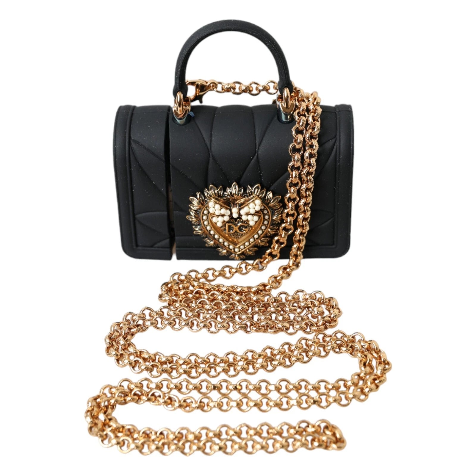 Étui Dolce &amp; Gabbana en silicone noir avec motif cœur Devotion pour Airpod