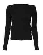 Dolce &amp; Gabbana Black Wool Shrug Crew Neck Pullover Sweater