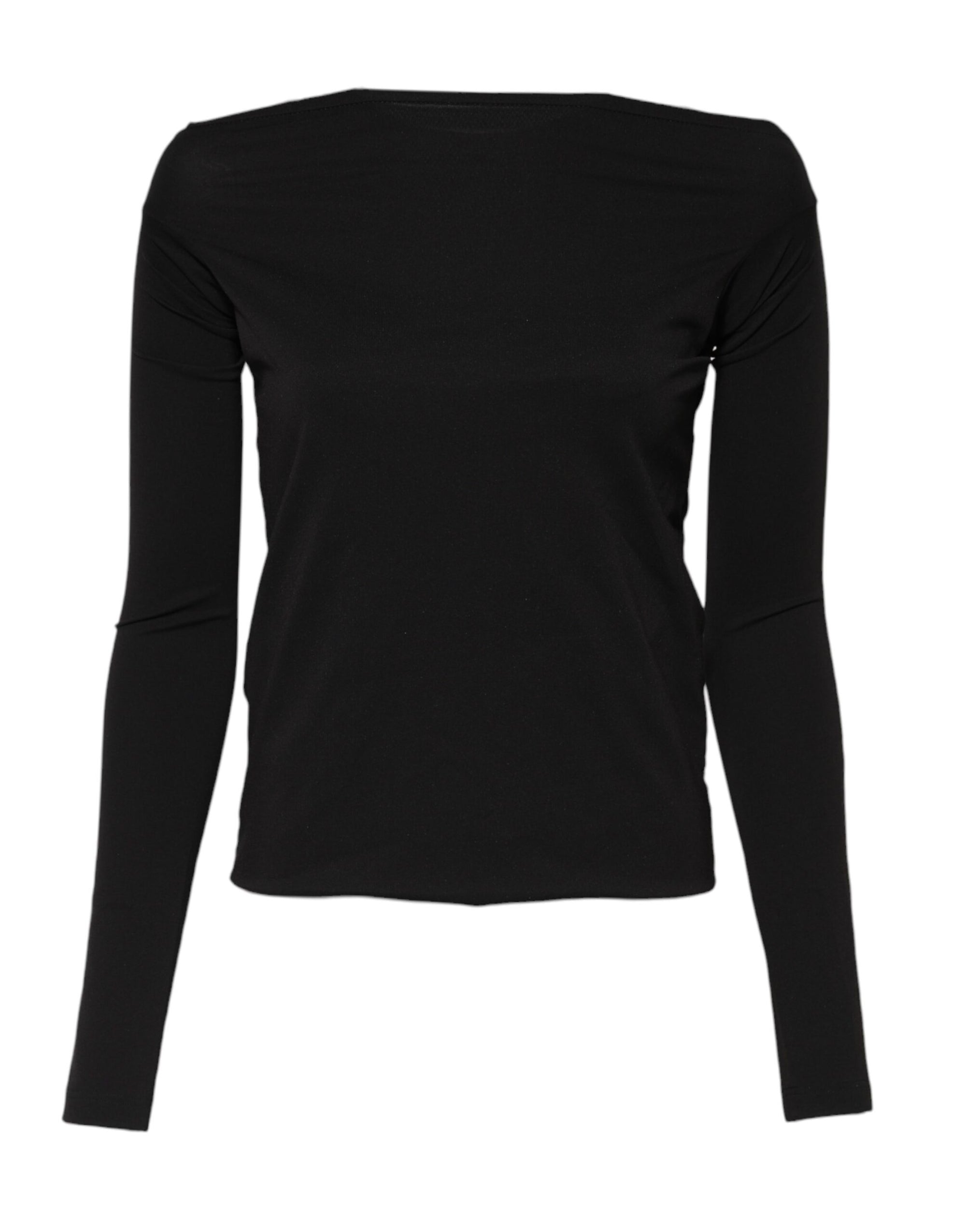 Dolce &amp; Gabbana Black Wool Shrug Crew Neck Pullover Sweater