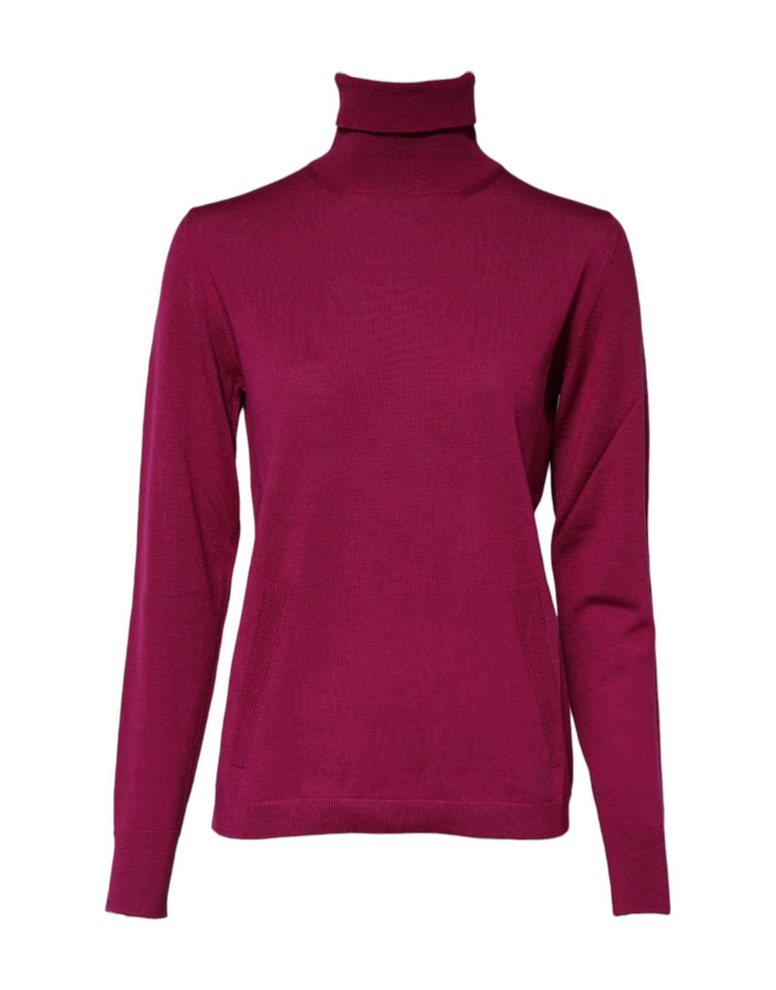 Dolce &amp; Gabbana Fuchsia Wool Long Sleeves Turtleneck Sweater