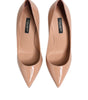 Dolce & Gabbana Beige Patent Leather Stiletto Heel Pump  Shoes