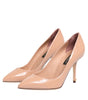 Dolce & Gabbana Beige Patent Leather Stiletto Heel Pump  Shoes