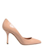 Dolce & Gabbana Beige Patent Leather Stiletto Heel Pump  Shoes