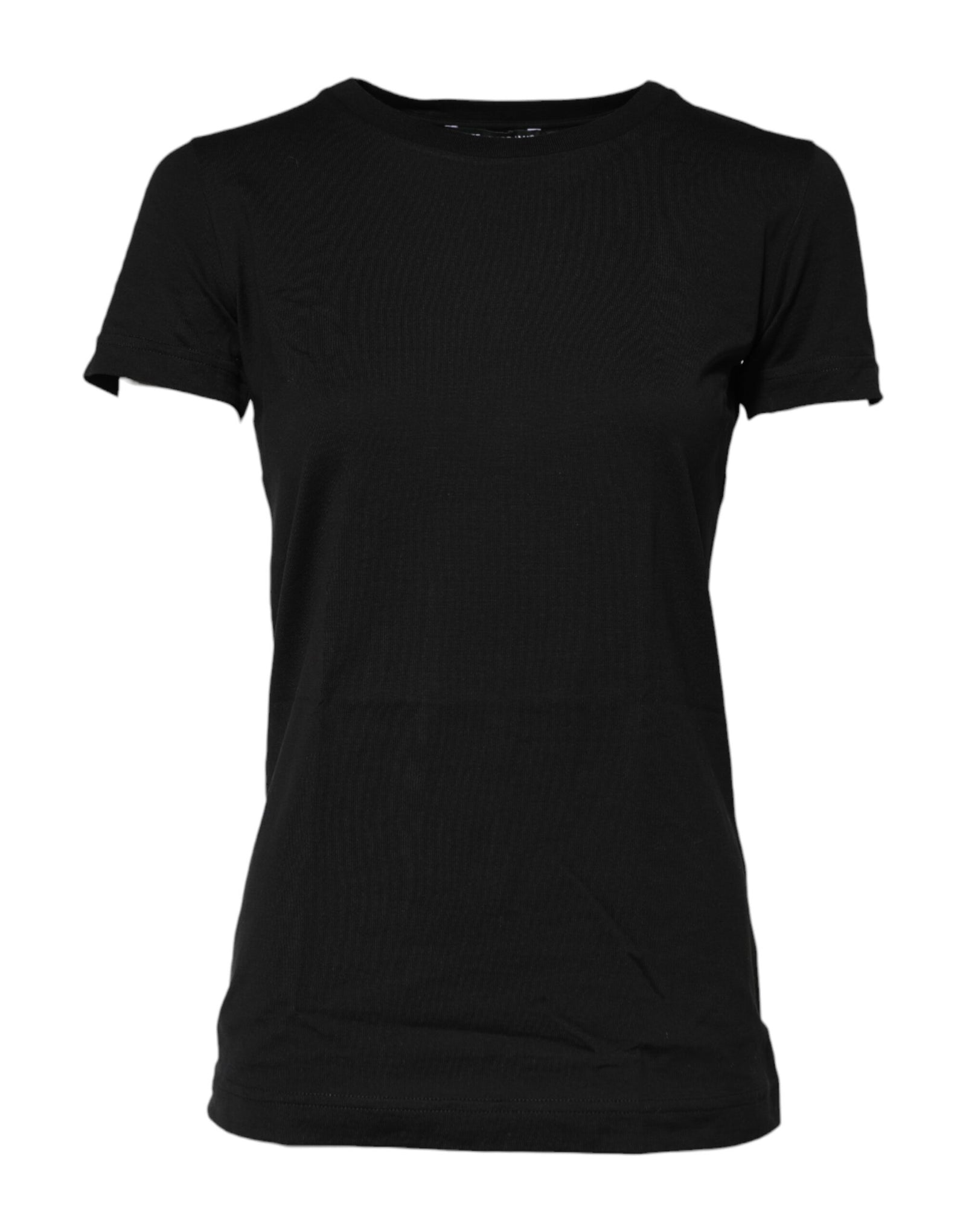 T-shirt noir à manches courtes et col ras du cou Dolce &amp; Gabbana
