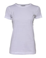 Dolce & Gabbana White Cotton Crew Neck Short Sleeves T-shirt
