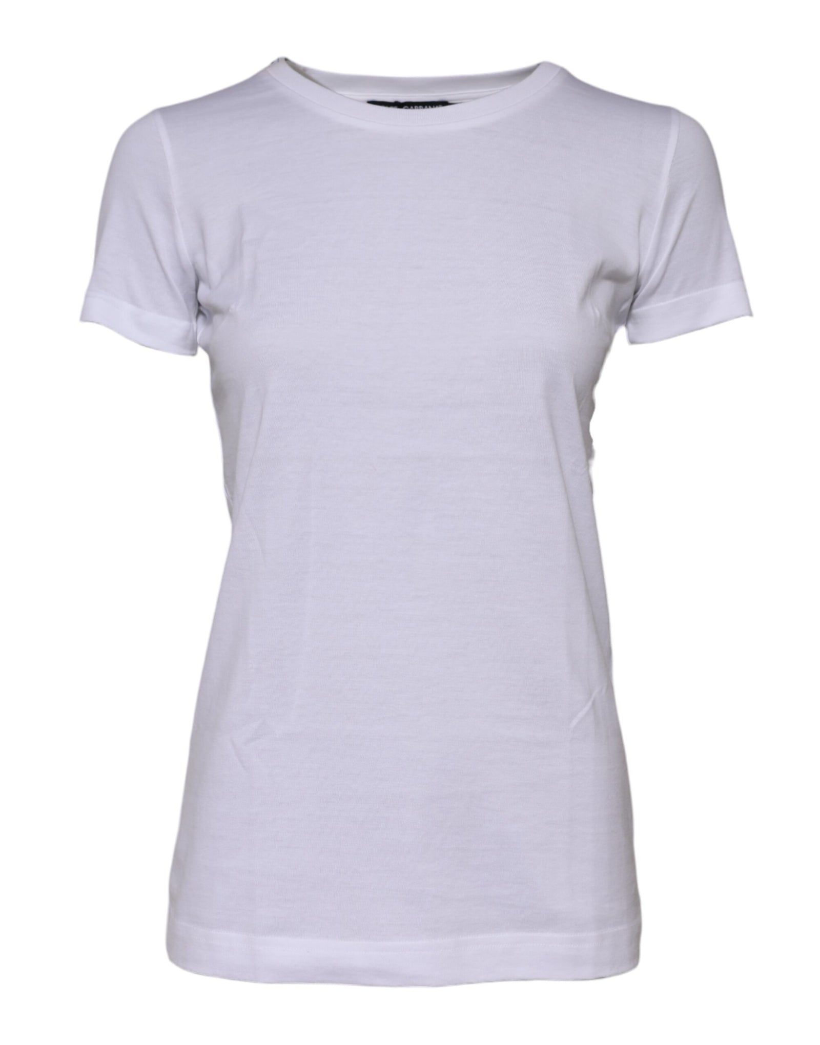 T-shirt ras du cou à manches courtes en coton blanc Dolce &amp; Gabbana
