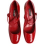 Sandales à talons Dolce &amp; Gabbana en cuir rouge avec logo DG