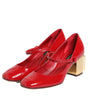 Sandales à talons Dolce &amp; Gabbana en cuir rouge avec logo DG