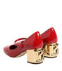 Sandales à talons Dolce &amp; Gabbana en cuir rouge avec logo DG